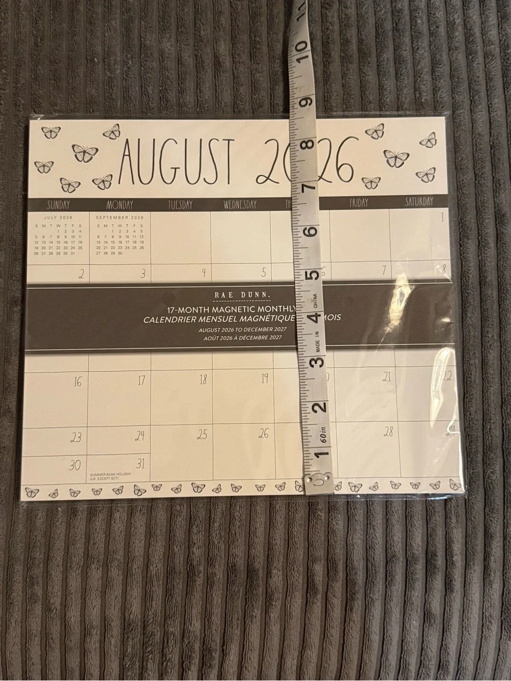Rae Dunn White & Black 17-Month Magnetic Monthly Pad Aug 2026 - Dec 2027